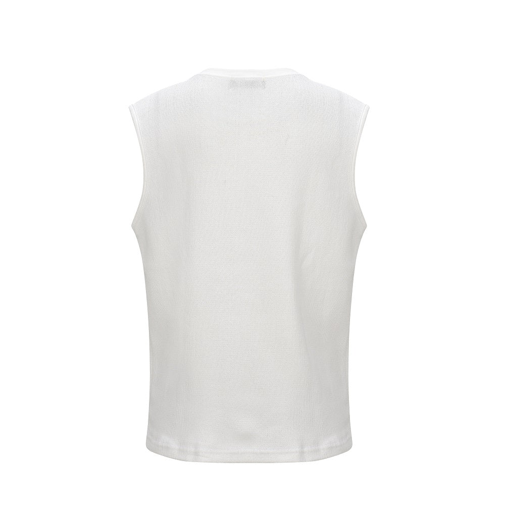 Cut-Resistant Level 5 Inner Shirt, Sleeveless Top - Lightweight UHMWPE Slash-Resistant, White, Made in Korea. Type 1