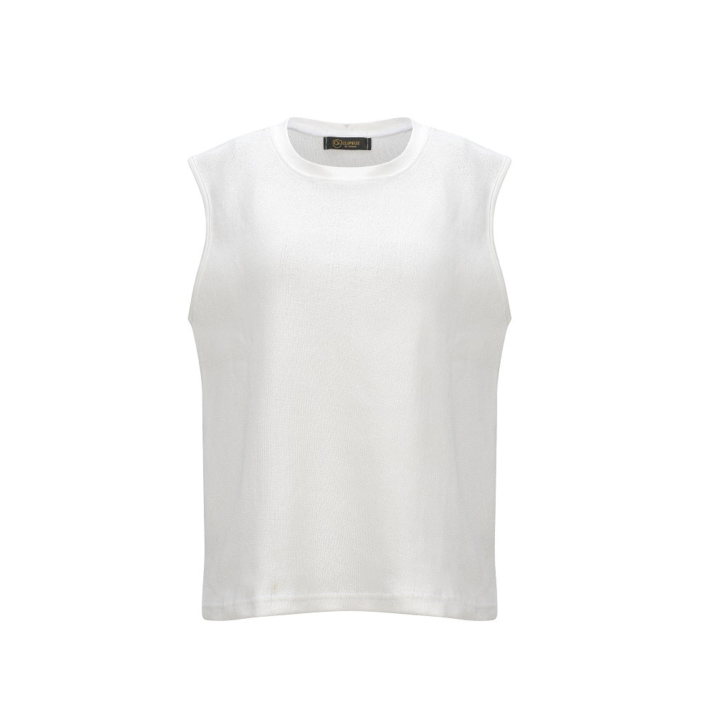Cut-Resistant Level 5 Inner Shirt, Sleeveless Top - Lightweight UHMWPE Slash-Resistant, White, Made in Korea. Type 1